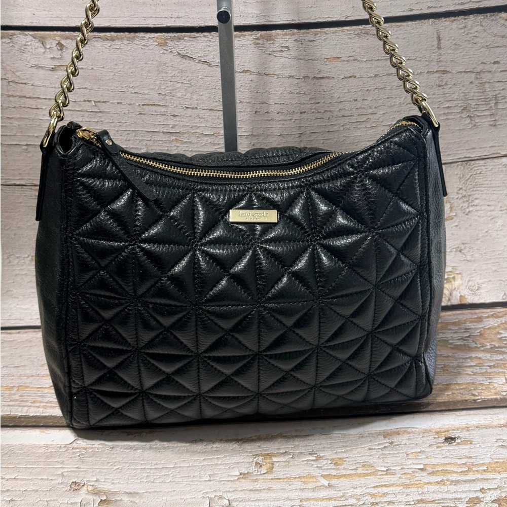 Kate Spade Aurelia Whitaker Place Quilted Black Leather Hobo Bag